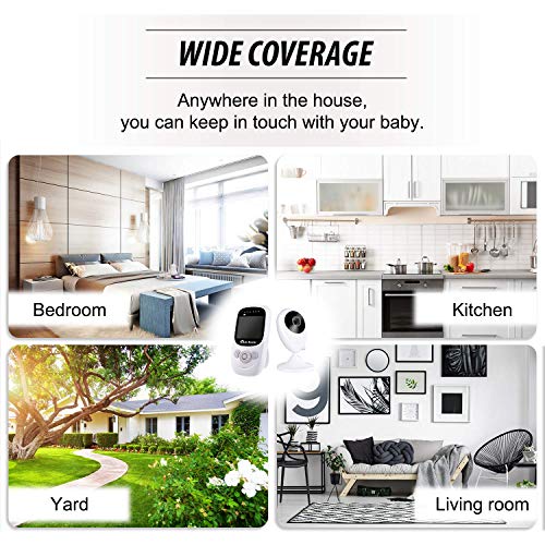 Baby Monitor, VIBOOS 2.4" LCD Video Baby Monitor with Digital Camera, Night Vision, Two-Way Audio, Temperature Sensor, Lullabies, Wide Range and Long Battery Life - Thumbnail 4