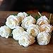 PARTY JOY Vintage Artificial Silk Rose Flower Bouquet Wedding Party Home Decor,Park of 10 (Champagne, 10Pcs)