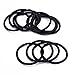 Polytree 100Pcs Black Thick Elastics Hair Ties Snag Free Endless Hairbands Ponytail Holders 2MM