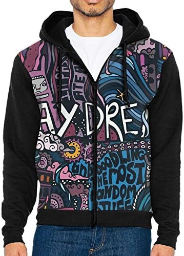 GYANG Full-Zip Sweatshirt Graffiti Men's Printed Power Long Sleeve Pullover Hooded Shirts Pocket