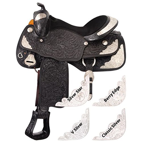 Silver Royal Oak V Silver Trim Youth Saddle 13in B