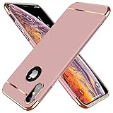 TORRAS Lock Series iPhone X Case, iPhone Xs Case, Thin 3 in 1 Hybrid Hard Plastic Matte Finish Slim Cover Anti-Scratch Phone Case for iPhone Xs/X 5.8", Rose Gold