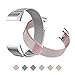 Fitbit Charge 2 Bands (2-Pack), Tecson Stainless Steel Milanese Loop Replacement Bracelet Strap with Unique Magnet Lock for Fitbit Charge 2,Rose Gold, Rose Pink, Silver (Rose Pink & Silver)