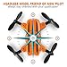 Foldable Mini Drone, H815 Remote Control Quadcopter RC Drone with LED Night Light 6-Axis Gyro Helicopter, One Key Return Flying UFO RTF (Orange)