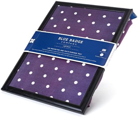 Blue Badge Company Purple Polka Dot TV Dinner Lap Tray Bean Bag Padded Laptop Desk by Blue Badge