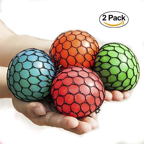 Handrunning 2PCS Mesh Grape Squishy Balls Squeezing Stress Relief Ball