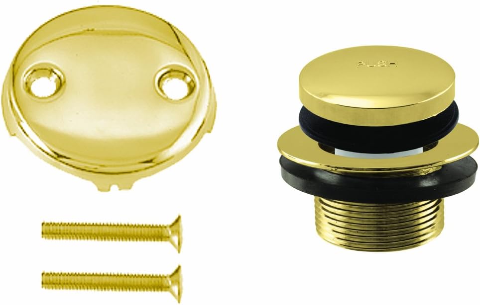 Westbrass Tip Toe Tub Trim Set with Two-Hole Overflow Faceplate, Matte Black, D93-2-62 - Drain Stoppers - 