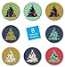 Patterned Holiday Trees Christmas Stickers / 8 Alternating Floral Holiday Tree Designs / 500 Christmas Labels / 1.5