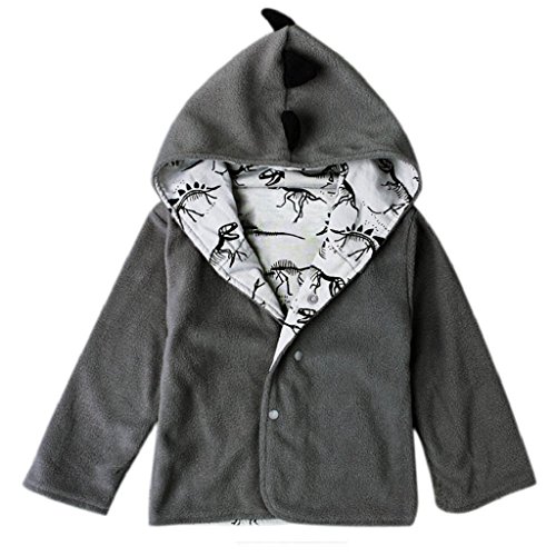 Baby Outwear,Laimeng Baby Coats Children Jacket Warm Winter Hot Hooded Boy Dinosaur Clothes Outwear (80, Gray)
