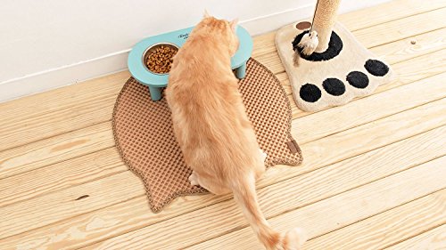 BlackHole Cat Litter Mat - Headshape 23" X 21" (Beige)