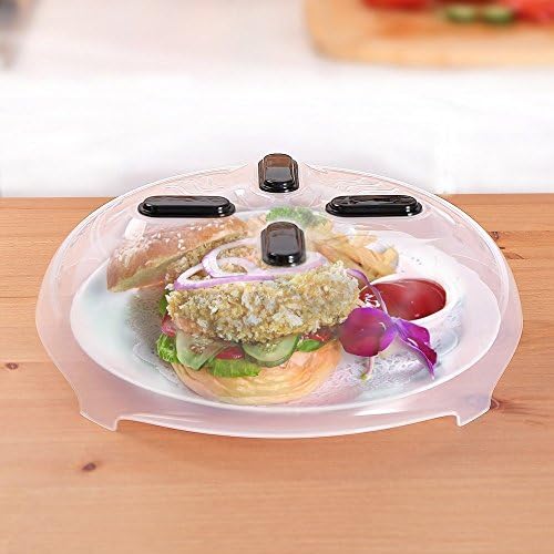 Magnetic Microwave Splatter Hover Cover Lid by Vosser Food Safe Plate Guard with Steam Vents 11.8 Inch