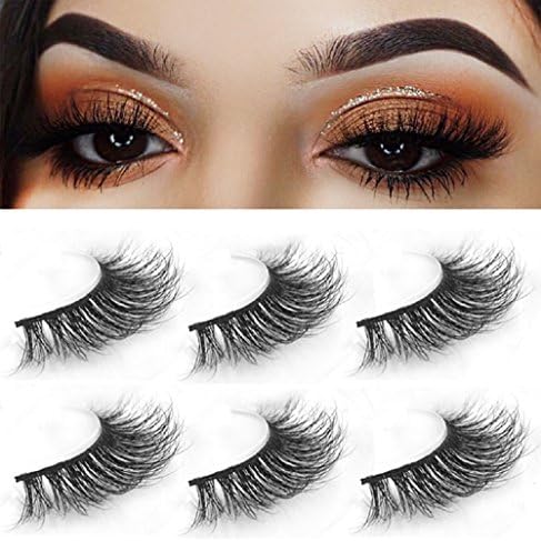 3D Mink Fake Eyelashes- Handmade Luxurious 100% Siberian Mink 3D False Eyelashes Hot Design with Natural Messy Volume Dramatic Fur Eyelashes 3 Pairs/Box