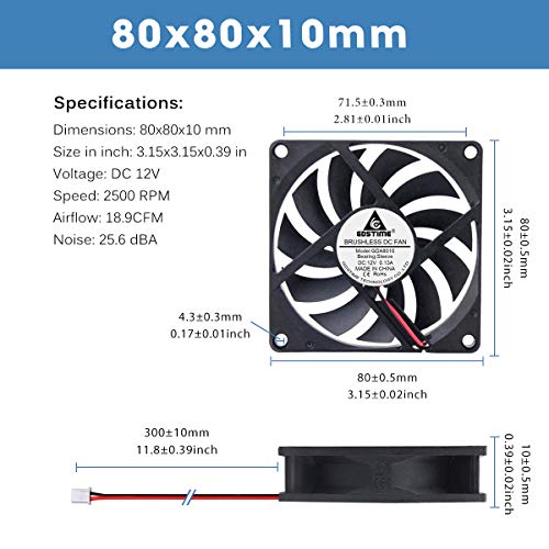 GDSTIME-80mm-x-10-mm-DC-12V-Fan-Case-Brushless-Cooling-Fan-2-Pin-PC-Case-Airflow-Cooler