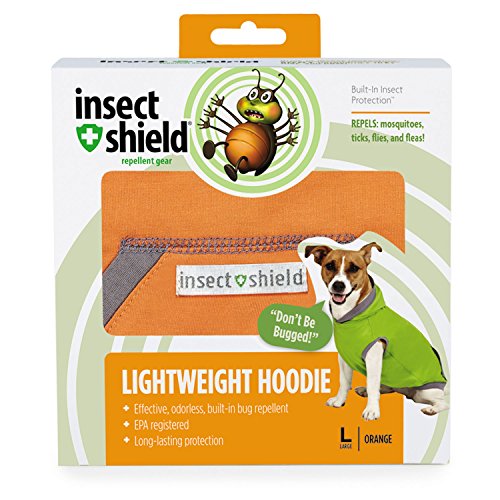 Insect Shield Insect Repellant Lightweight Hoodie for Protecting Dogs from Fleas, Ticks, Mosquitoes & More