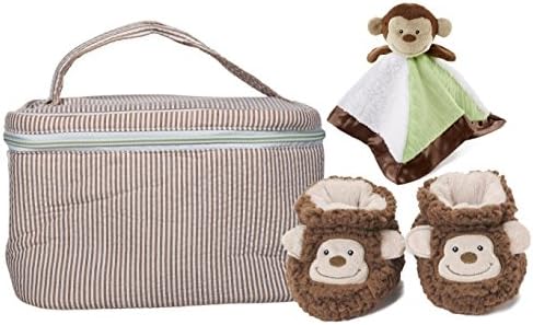 Little Monkey Infant Lovie and Booties Gift Box Set for Baby (Size Medium)