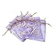 Anleolife 100pcs Purple Organza Bags Sheer Wedding Favors 3.9x4.7'' Lavender Baby Shower Drawstring Pouches Business Sample Display Gift Bags Soap Organizer 10*12cm(purple butterfly with gold print)