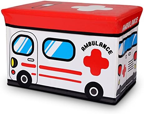 Ambulance Storage Box, Driving Dream Collapsible Versatile Toy Organizer