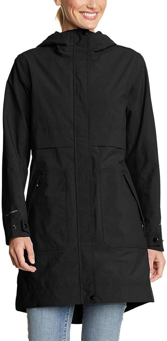 Eddie Bauer Women's Greenlake Trench Coat, Black Regular M
