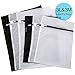 PHOITGA Delicates Mesh Laundry Bags, Wash & Needs, Super Premium Quality Bra Lingerie Protection Washing Drying Bag with Rust Proof Zipper, Set of 6 - Black & White(3 Medium & 3 Large)