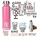 Rehydrate Pro 25oz Insulated Water Bottle with Straw, Bonus Lids and Leak Proof Flask to Keep Liquids Hot or Cold- Triple Wall Vacuum Water Bottle Insulated, Perfect for Gifts