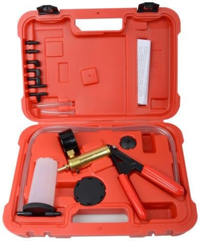 SUPERTOOLS Hand Held Vacuum Pump Pressure Tester Diagnostic with Brake Bleeding Tool Set TP1234
