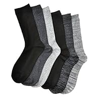 Cuddl Duds Womens 6PK supersoft crew socks (Black), Shoe Size 4-10