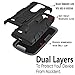 LG Risio Case, Starshop Full Protection Dual Layers Hybird Case with Kickstand and Locking Belt Swivel Clip with Premium Screen Protector Black