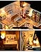 WYD DIY Loft Apartments Wooden Dollhouse Miniature Dolls House LED Lights Assembly Kit 3D Puzzle Crafts Toy Creative Children Birthday Gifts