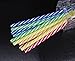 KKMO 12 PCS BPA-Free Reusable Plastic Thick Drinking Party Stripe Straws for Mason Jar Yeti