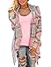 Cardigans for Women with Aztec Drape Irregular Front Hem Fashion Print 3/4 Long Sleeve