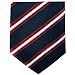 Necktie Emporium Men's Woven Navy & Red Stripe Clip-On Necktie