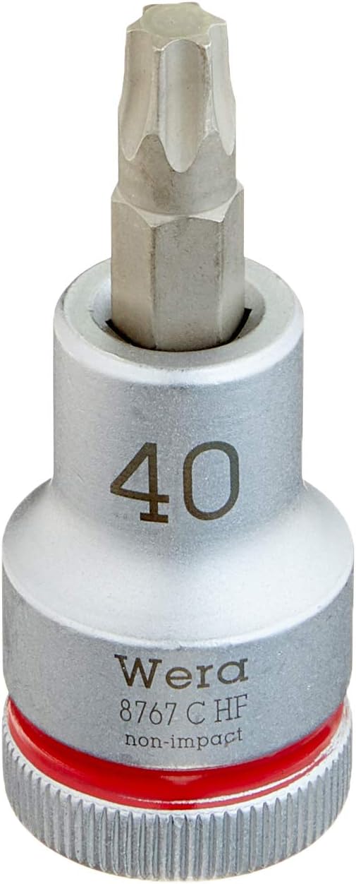 Wera 8767 C HF TORX Zyklop holding function bit socket, 1/2" drive, TX 40x60mm, 05003834001, Silver, TX 40 x 60 mm
