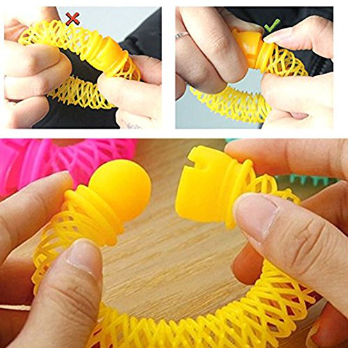 Wed2BB 12pcs Magic Doughnut Donut Sticks Rollers Circle Spiral Plastic Hair Curly Curler Curl Roll Ringlets Wave Hairdressing Care Hairstyle Maker DIY Hair Styling Tool - Thumbnail 5
