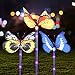 Garden Solar Lights Outdoor, 3 Pack Solar Stake Lights Multi-color Changing LED Garden Lights, Fiber Optic Butterfly Decorative Lights for Yard, Solar Powered Light with a Purple LED Light Stake