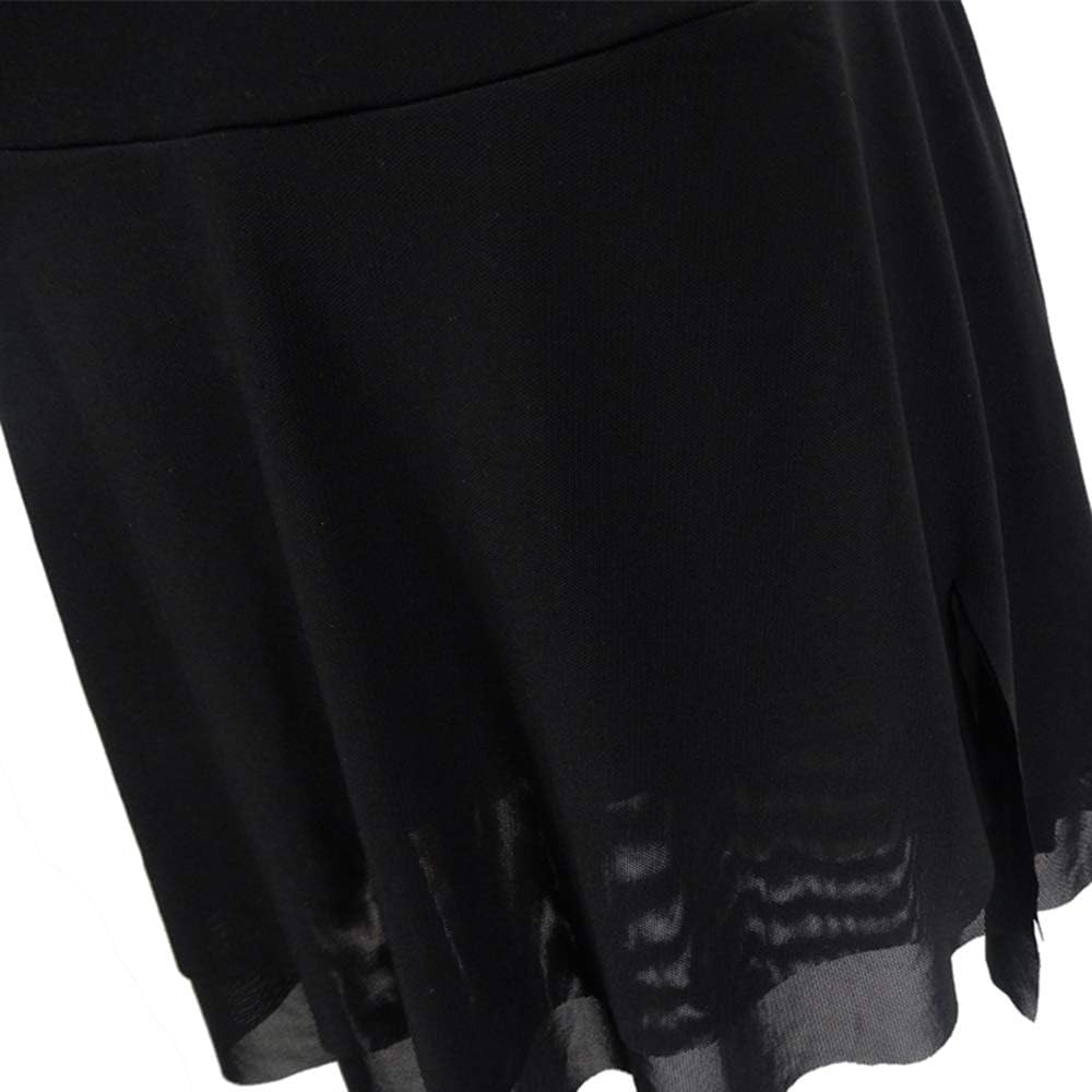 2020 Girls' Ice Skating Dress Black Elastane Outdoor Clothing Competition Skating Wear: Clothing
