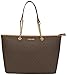 Michael Kors Womens Jet Set Travel Signature Tote Handbag Brown Large