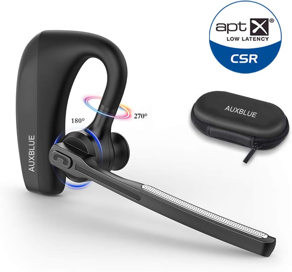 Bluetooth Headset 5.0, 16 Hrs Talktime Wireless Earpiece CVC8.0 Handsfree Business Earphone for Office Driving Work Support iPhone 11 XS XR X 8 7 6 iPad Samsung Android