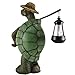 Atlantic Collectibles Nature Hiking Turtle Tortoise Statue With Solar Powered Lantern LED Light Patio Decor Indoor Outdoor Figurine