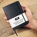 RICCO BELLO Hardcover Pocket to Do List, Undated, Vegan Leather Notebook with Pen Loop, For Work, School, Home, Productivity Planner, 4.25 x 6 inches (Black)