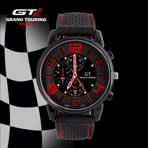 GT Furious Racing Sport Watch Military Pilot Aviator Army Style Black Silicone Faddish F1 Men's Watches