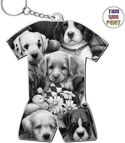 okkeyring Little Dogs Zinc Alloy Metal 3D Printing Home Key Chain Best Gift For Friends Men Women