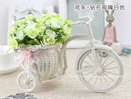 Meters Samll Rose Artificial Flower Set Rattan Vase + Flowers Home Decoration Birthday Gift Green