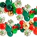 Merry Christmas Balloon Arch Garland Kit - 115 Pieces Green Red White Gold Confetti Balloons with Santa Claus Mylar Balloon for Christmas Party Decorations New Year Baby Shower Birthday Party Supplies