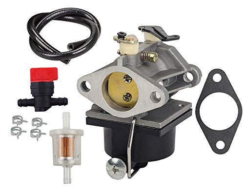 HIFROM Carburetor with 698183 Shut Off Valve 493629 Fuel Filter Fuel Line Replacement for Tecumseh OHV125 OHV130 OVH135 Replacement for 640065A 640065