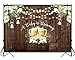Funnytree Rustic Wood Flowers Baby Shower Backdrop Baby is Brewing Party Background for Photography Boy Girl Floral Photo Booth Cake Table Decorations Banner