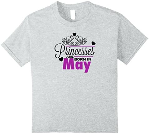 Kids Princesses Are Born In May T-Shirt 12 Heather Grey