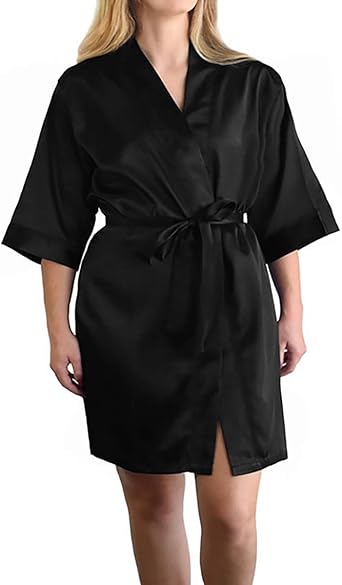 black satin robe