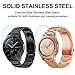 Valkit Compatible Galaxy Watch (46mm) Bands, 2 Pack 22mm Solid Stainless Steel Bands Metal Watch Strap Bracelet + Tempered Glass Protectors Replacement for Samsung Galaxy Watch 46mm SM-R800 Smartwatch