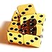 5Pcs D6 16mm Metal Alloy Custom & Unique Dice - Highly Polished Premium Edition (Gold Body/Black pips)
