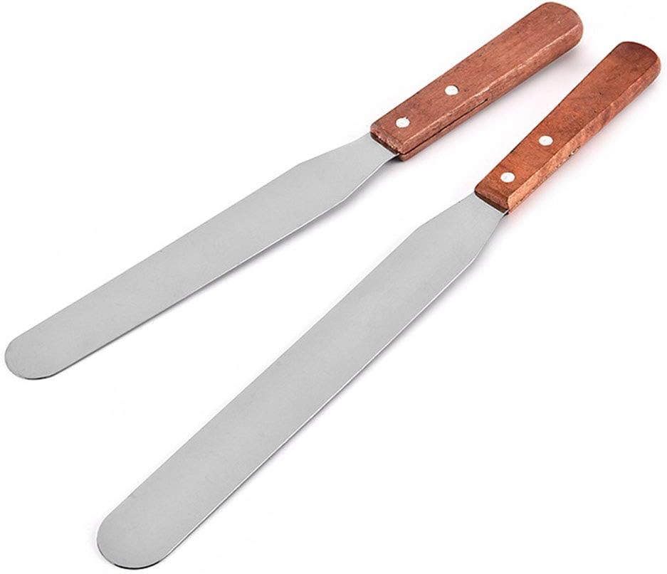 MOTZU 2 Pieces Straight Icing Spatula, Offset Cake Frosting Spatula Set